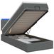vidaXL Lit plateforme avec matelas et éclairage LED, gris foncé, 90 x 190 cm, tissu