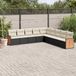 Maison Exclusive - Ensemble de meubles de jardin 9 pièces avec canapé et coussins, noir, en polyrotin