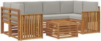 vidaXL - Acacia Hout Loungeset - 7-delig - Natuurlijk en Lichtgrijs