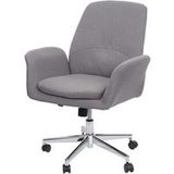 Bureaustoel HWC-K23, bureaustoel draaistoel fauteuil, stof/textiel met armleuningen ~ grijs