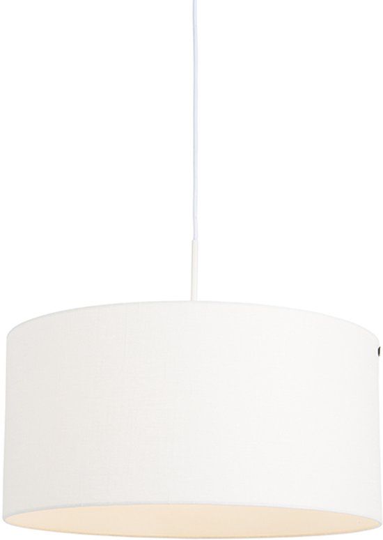 QAZQA Combi - Modern Hanging Lamp with Shade - 1 Light - Ø 500 mm - White