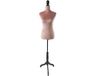 Merkloos Relaxdays Paspop Dames Verstelbaar 130-167 cm Oudroze/Zwart Houten Voet