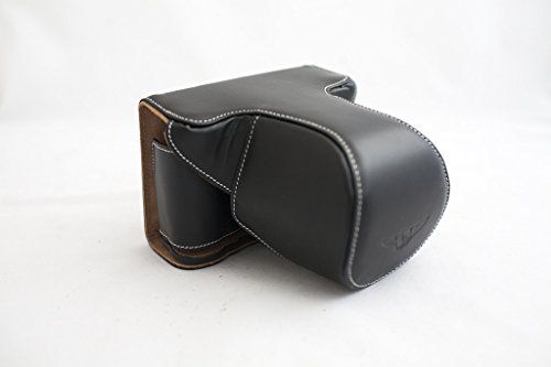 TP Handgemaakte Echt Lederen Camera Case Bag Cover voor FUJIFILM X-E2 X-E1 XE2 XE1 - Zwart