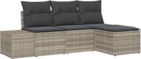 vidaXL Tuinbank - Set - 4-delig - Lichtgrijs - Polywood