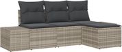 vidaXL Tuinbank - Set - 4-delig - Lichtgrijs - Polywood