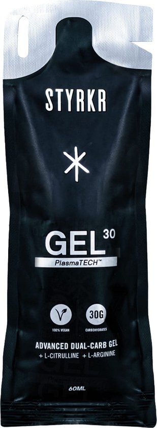 Styrkr Gel 30 Dubbelkoolhydraten-energiegel Zwart