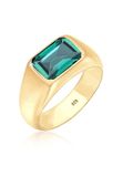 Elli PREMIUM - Ring - Zegel met Granaat Edelsteen Rode Trend van 925 Sterling Zilver - Dames