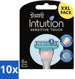 Wilkinson Intuition Sensitive Touch lames de recharge avec gel hydratant – 6 lames – pack économique – 10 pièces