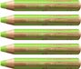 STABILO Woody 3 in 1 - Kleurpotlood, aquarelpotlood & waskrijt - 5 Stuks - Lichtgroen