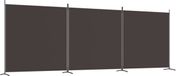 vidaXL Kamerscherm met 3 panelen 525x180 cm stof bruin
