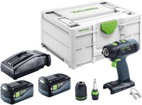 Festool T 18+3-Basic accuboormachine 18 V 50 Nm borstelloos + 2x accu 5,0 Ah + oplader + Systainer