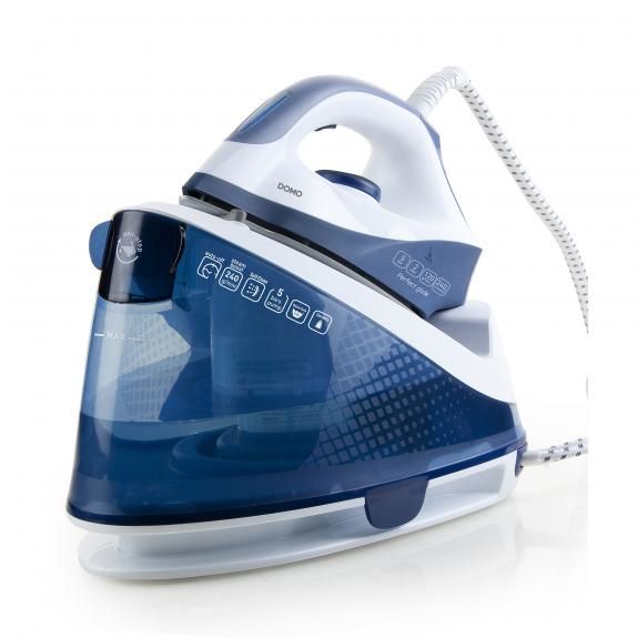Domo DO7109S Stoomstrijkijzer Station - 2200W - 2L - Keramische zoolplaat - Blauw/Wit