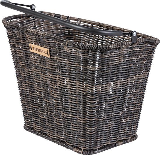 Basil Bremen Rattan Look Bicycle Basket KF - Front - Plastic Rattan - Brown