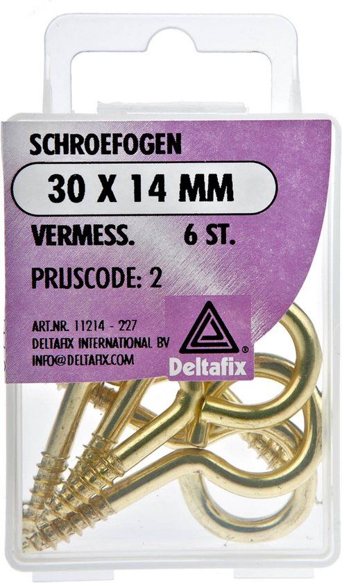 Deltafix Schroefogen - 6x - verzinkt metaal - 30 x 14 mm