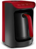 Karaca Hatır Koz Turkse Koffiemachine met Roosterfunctie – Cherry Rood – voor 5 kopjes koffie met schuim