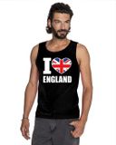 Bellatio Decorations Shoppartners Bv Zwart I love Groot-Brittannie supporter singlet shirt/ tanktop heren - Engels shirt heren XXL