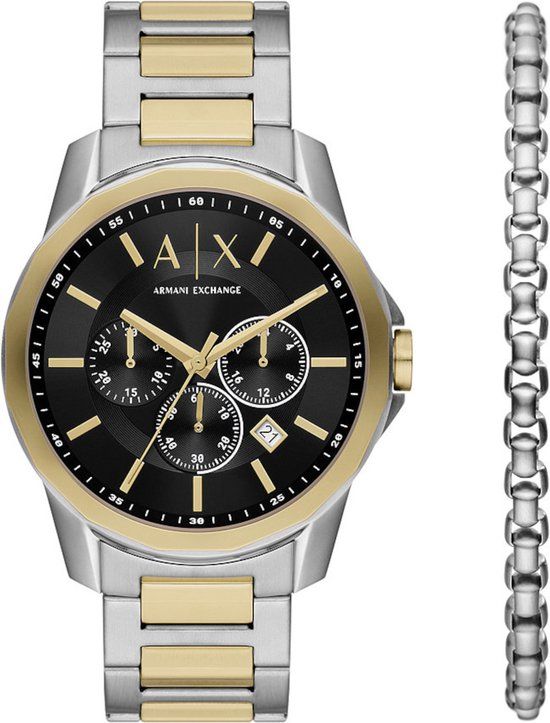 Armani Exchange Heren Horlogeset 44 mm - Multi - Zwart - Staal - 2023