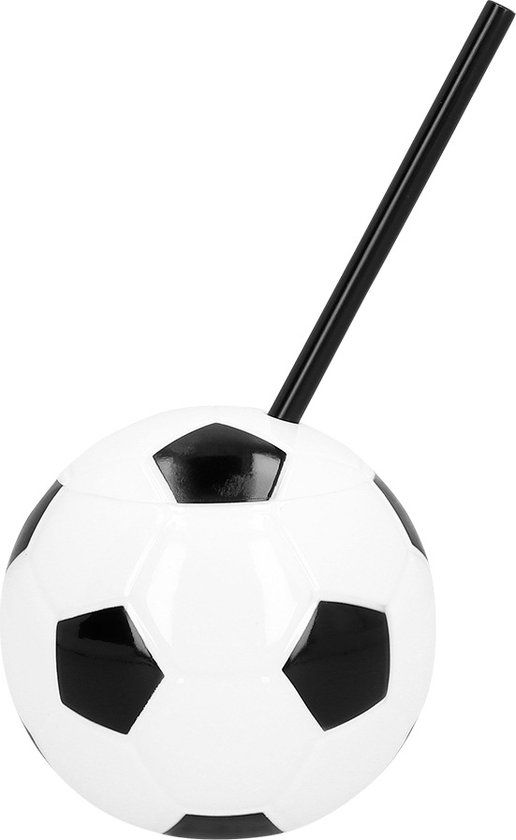Boland - Voetbal To-Go-beker met rietje, 450 ml