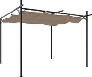 vidaXL Pergola met uitschuifbaar dak, taupe, 295x292x230 cm