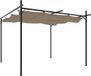 vidaXL Pergola met uitschuifbaar dak, taupe, 295x292x230 cm