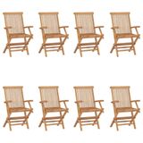 VidaXL Chaise de jardin 8 pièces teck massif