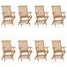 VidaXL Chaise de jardin 8 pièces teck massif
