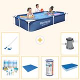 Bestway Rechthoekig Steel Pro Zwembad - 221 x 150 x 43 cm - Blauw