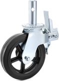 VEVOR Zwenkwielen van polyurethaan, 8 inch ijzeren kern, zwenkwielen met dubbele parkeerrem, verstelbare poten, draagvermogen 500 kg per wiel, 4 stuks