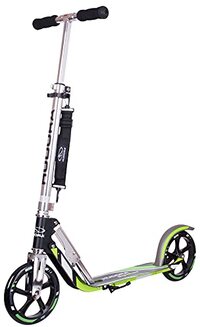Hudora 14695 BigWheel GS 205-Het origineel met RX Pro technologie-Tret-Roller inklapbare City-Scooter, zwart/groen, Eén maat