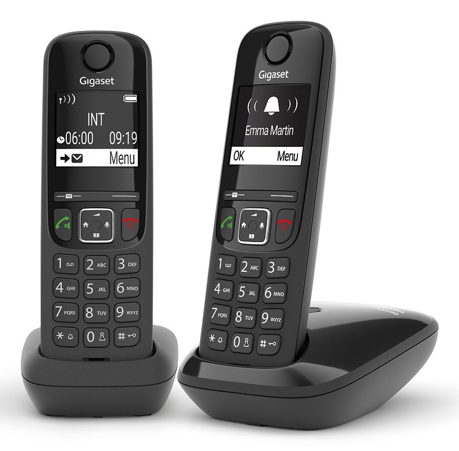 Gigaset AS690A Duo - Draadloze telefoon met antwoordapparaat - Zwart