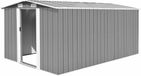 vidaXL Tuinschuur 257x392x181 cm metaal gris