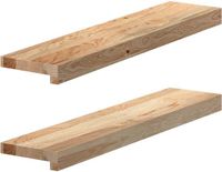 vidaXL - Vensterbanken - 2 stuks - onbehandeld - 70x15x2 cm - massief eikenhout