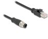 Delock M12 4-pins D-gecodeerd (m) - RJ45 (m) industriële netwerkkabel | CAT5e | PU | 0,50 meter