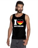 Bellatio Decorations I love Duitsland kleding - singlet shirt - tanktop - zwart - heren - supporters kleding - Deutschland XXL