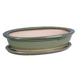 Bonsai Ovale Keramische Pot voor Bonsai - Groen, 50 cm