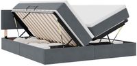 vidaXL LED opbergbed met matras Donkergrijs 200 x 200 cm Fluweel