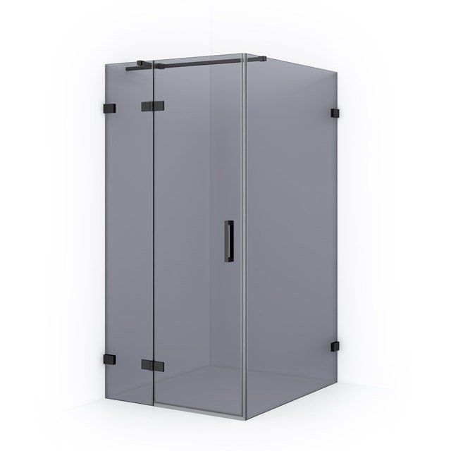 Maxaro Douchecabine Diamond 120x100cm 8mm Rookglas Zwart Chroom