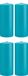 Trend Candles Cilinderkaars/stompkaars - 4x - turquoise - 8 x 20 cm - 119 branduren