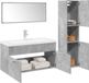 Maison Exclusive - Ensemble de meubles de salle de bain, 4 pièces, couleur béton, fibre de bois
