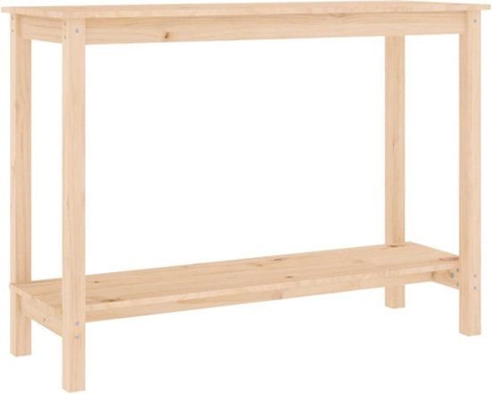 vidaXL Wandtafel 110x40x80 cm massief grenenhout naturel