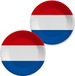 Merkloos / Sans marque Koopman International Gebaksbordjes vlag Frankrijk - 30x st - D23 cm - karton - Franse vlag bordjes