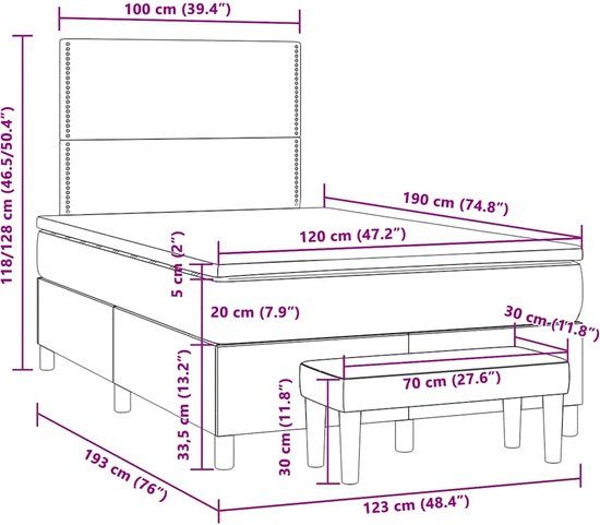 vidaXL Boxspring met matras fluweel zwart 120x190 cm