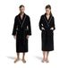 Möve Homewear sjaalkraag jas velours in maat XL van 100% katoen, zwart