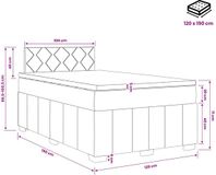 vidaXL Boxspringbed met matras, donkergrijs, 120 x 190 cm, stof