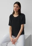 s.Oliver RED LABEL s.Oliver T-shirt met ronde hals, korte mouw, effen, aansluitend, zwart, maat 38