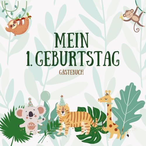 Gästebuch Bookmundo Gästebuch - Mein 1. Geburtstag: Jungle Party Gästebuch für den 1. Geburtstag | Erstes Geburtstagsbuch