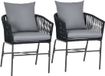 Outsunny Tuinstoel - Set van 2 stoelen - Met 4 kussens - Staal - Zwart