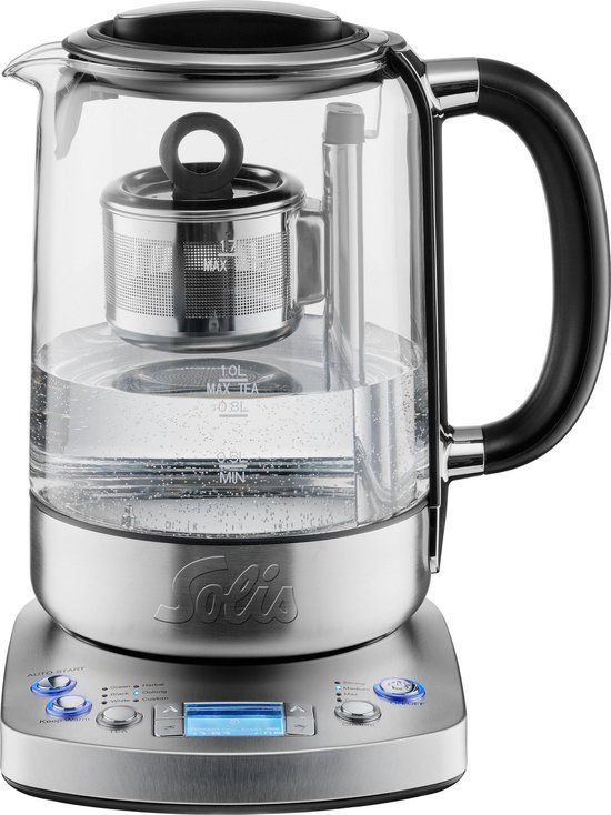 Solis Tea Kettle Automatic 5518 - Zilver - Waterkoker met temperatuurregeling - Theemaker
