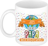 Bellatio Decorations Naam mok papa Joey - wit - de beste - keramiek - 300 ml - Vaderdag - cadeau