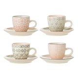 Bloomingville Espressokopjes Cécile met schoteltjes, 4-delig